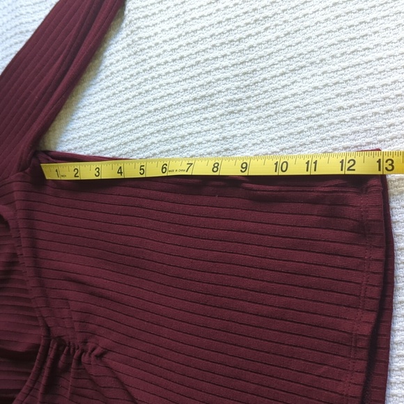 Madewell Ribbed Sweetheart Top Size XS - Cabernet - Picture 11 of 12